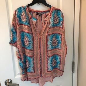 Tolani colorful silk top
